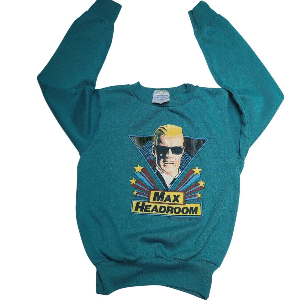 Vintage 80's Max Headroom Kid's Boy's Size Medium Made in USA Sweatshirt Rare